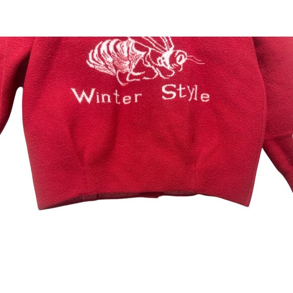 Rare 60s 70s Sweater Hoodie Japanese Style Red Size M/L Handmade Snap Button - Picture 8 of 16